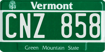 VT license plate CNZ858