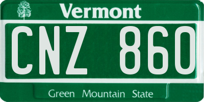 VT license plate CNZ860