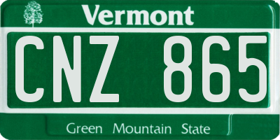 VT license plate CNZ865