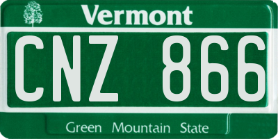 VT license plate CNZ866