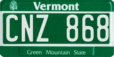 VT license plate CNZ868