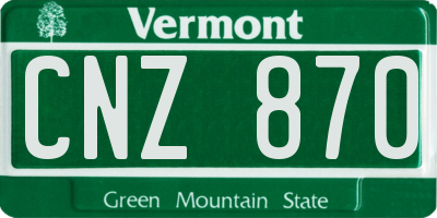 VT license plate CNZ870