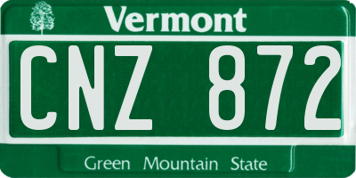 VT license plate CNZ872