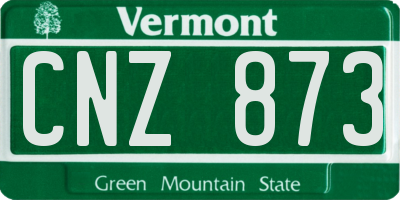 VT license plate CNZ873
