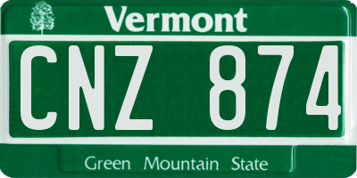 VT license plate CNZ874
