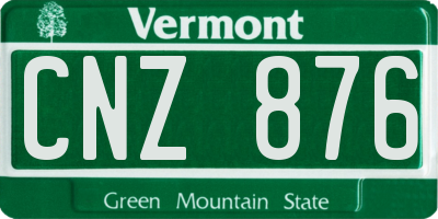 VT license plate CNZ876