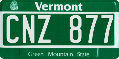 VT license plate CNZ877