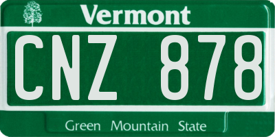 VT license plate CNZ878