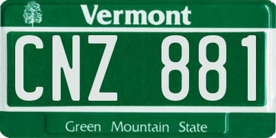 VT license plate CNZ881