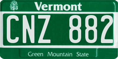 VT license plate CNZ882