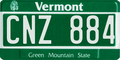 VT license plate CNZ884