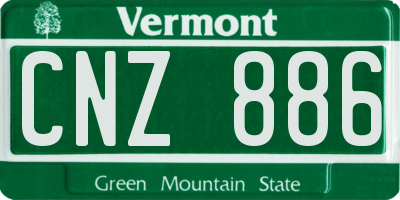 VT license plate CNZ886
