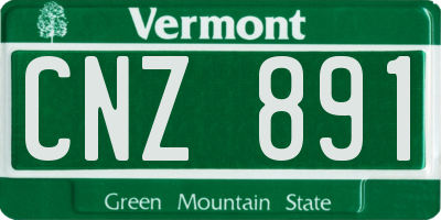 VT license plate CNZ891