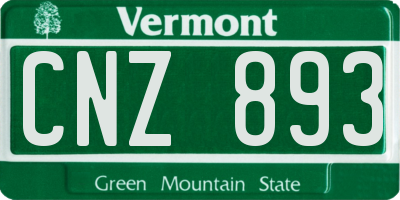 VT license plate CNZ893