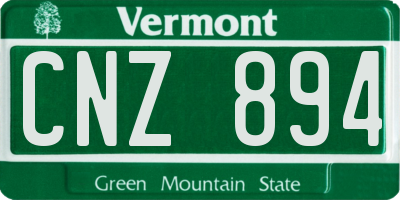 VT license plate CNZ894
