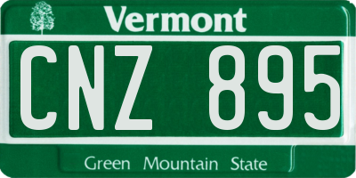 VT license plate CNZ895