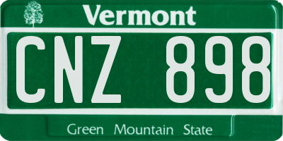 VT license plate CNZ898