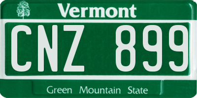 VT license plate CNZ899