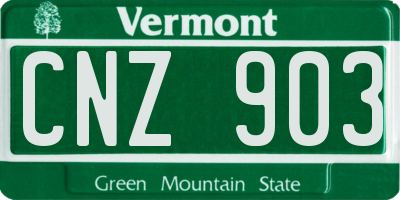 VT license plate CNZ903