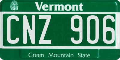 VT license plate CNZ906