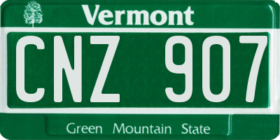 VT license plate CNZ907