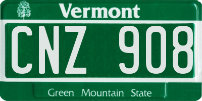 VT license plate CNZ908