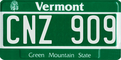 VT license plate CNZ909