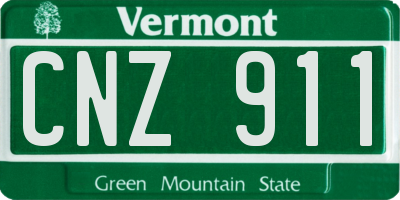 VT license plate CNZ911