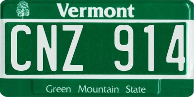 VT license plate CNZ914
