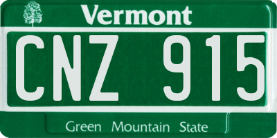 VT license plate CNZ915