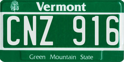 VT license plate CNZ916