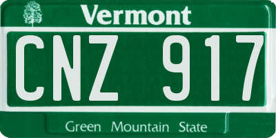 VT license plate CNZ917