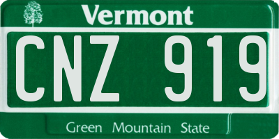 VT license plate CNZ919