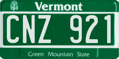 VT license plate CNZ921