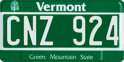 VT license plate CNZ924