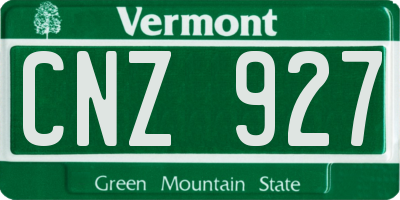 VT license plate CNZ927