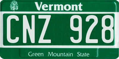VT license plate CNZ928
