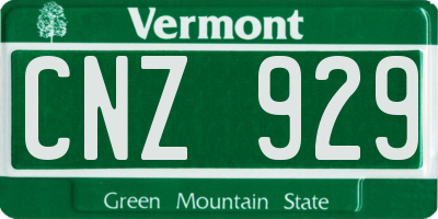 VT license plate CNZ929