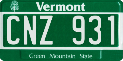 VT license plate CNZ931