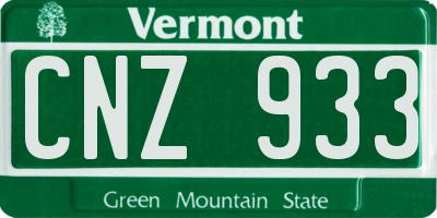 VT license plate CNZ933