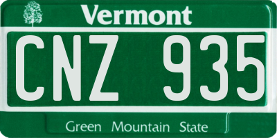 VT license plate CNZ935