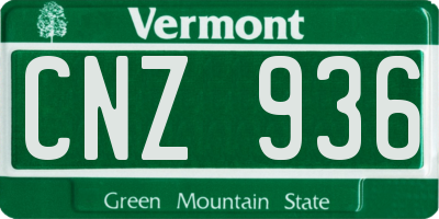 VT license plate CNZ936