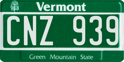 VT license plate CNZ939