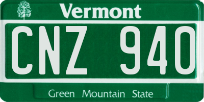 VT license plate CNZ940