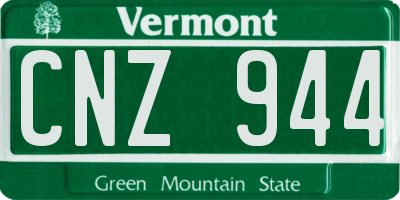 VT license plate CNZ944