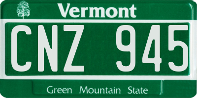 VT license plate CNZ945