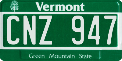 VT license plate CNZ947