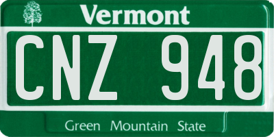 VT license plate CNZ948