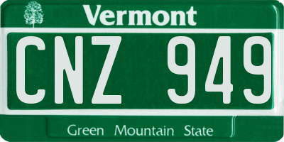 VT license plate CNZ949