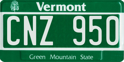 VT license plate CNZ950